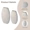 Glitzhome; Glitzhome® Gold & White Oval Textured Metal Floor Vases Set; Category:Floor Vases; Image:5
